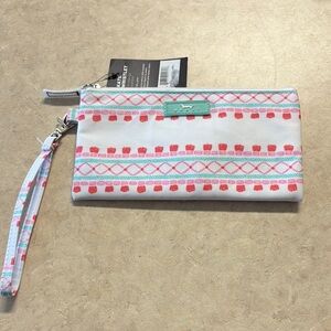 Scout Pink and White Striped Wristlet Clutch